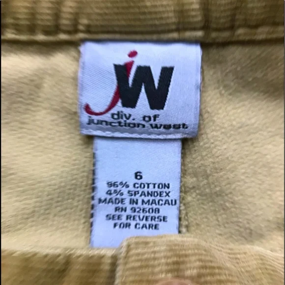 jW junction West Corduroy Jeans SZ 6 - Picture 5 of 6